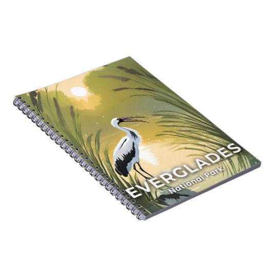 Nationaal park Everglades | Waterverf ooievaar Notitieboek (Rechterzijde)