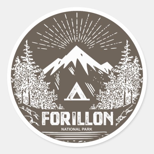 Nationaal park Forillon Ronde Sticker (Voorkant)