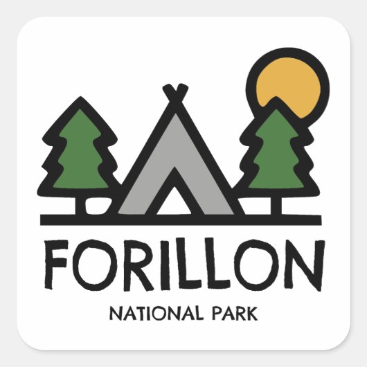 Nationaal park Forillon Vierkante Sticker (Voorkant)