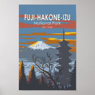 Nationaal park Fuji-Hakone-Izu Kunst Vintage Japan Poster
