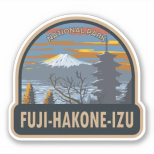 Nationaal park Fuji-Hakone-Izu Kunst Vintage Japan Sticker