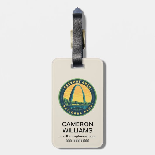 Nationaal park Gateway Arch Bagagelabel (Achterkant verticaal)