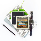 Nationaal Park geelsteen Vierkante Button 5,1 Cm