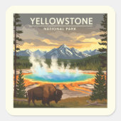 Nationaal Park geelsteen Vierkante Sticker (Voorkant)