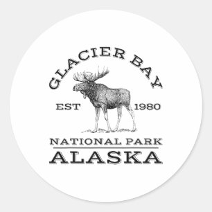 Nationaal park Glacier Bay Alaska Eland Wandelend Ronde Sticker