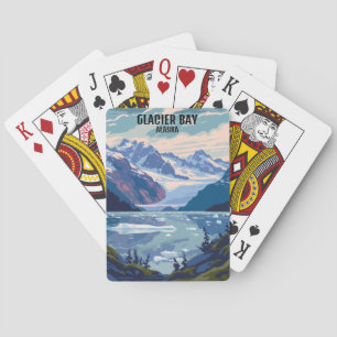 Nationaal park Glacier Bay Alaska Reizen Oude Stij Pokerkaarten