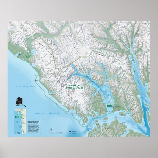 Nationaal Park Glacier Bay Poster (Voorkant)