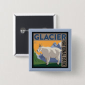 Nationaal park Glacier | Geit Vierkante Button 5,1 Cm (Voorkant /achterkant)