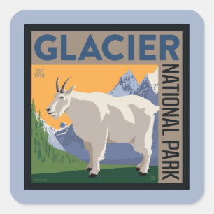 Nationaal park Glacier Geit Vierkante Sticker