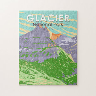 Nationaal park Glacier in de Vintage van de lente  Legpuzzel