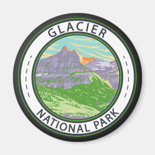 Nationaal park Glacier in lente Montana Badge Magneet