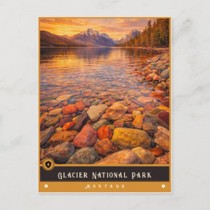 Nationaal park Glacier Montana Oude ansichtkaart Briefkaart