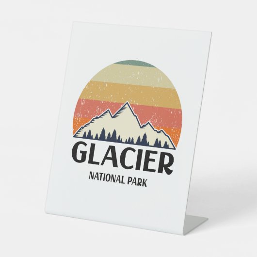 Nationaal Park  Glacier Reclamebord Met Voetstuk (Voorkant)