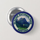 Nationaal park Glacier Ronde Button 5,7 Cm (Voorkant /achterkant)