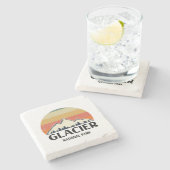 Nationaal Park  Glacier Stenen Onderzetter (Zijkant)