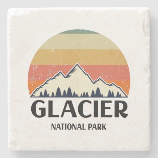 Nationaal Park  Glacier Stenen Onderzetter (Voorkant)
