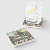 Nationaal park Glacier Stenen Onderzetter (Zijkant)