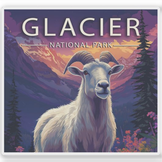 Nationaal park Glacier Sticker (Voorkant)