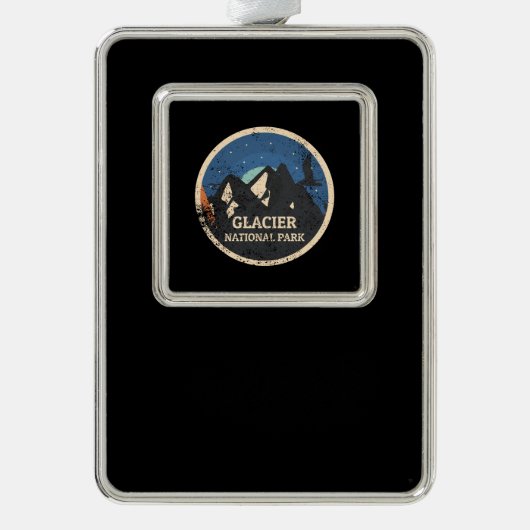 Nationaal park Glacier Verzilverd Kader Ornament (Voorkant)