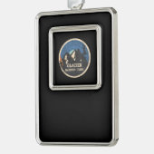 Nationaal park Glacier Verzilverd Kader Ornament (Links)