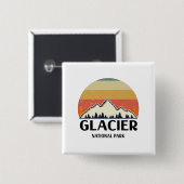 Nationaal Park Glacier Vierkante Button 5,1 Cm (Voorkant /achterkant)
