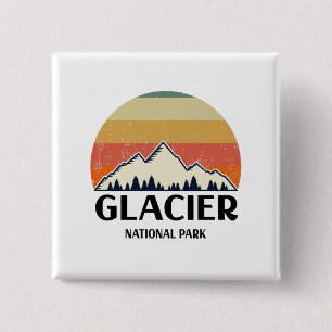 Nationaal Park Glacier Vierkante Button 5,1 Cm