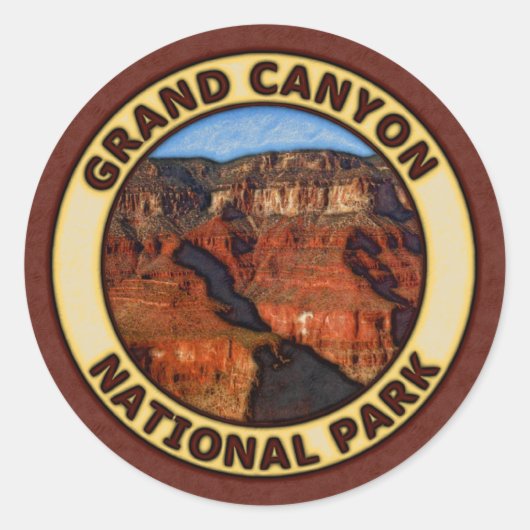 Nationaal park Grand Canyon Ronde Sticker (Voorkant)