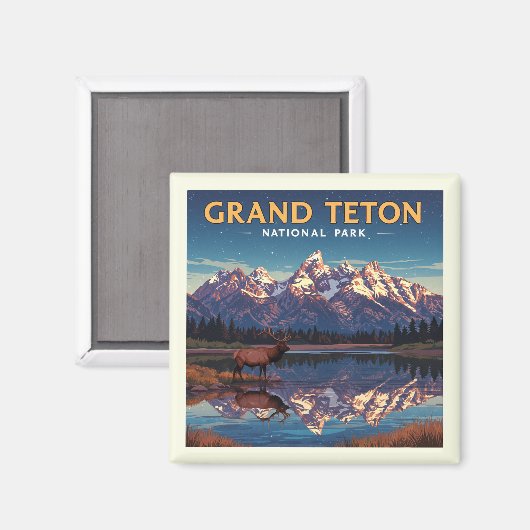 Nationaal park Grand Teton Magneet (Voorkant / Achterkant)