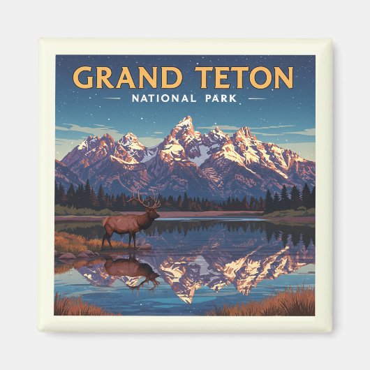Nationaal park Grand Teton Magneet (Voorkant)