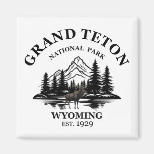 Nationaal park Grand Teton Mountains in Wyoming Magneet
