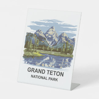 Nationaal park Grand Teton Reclamebord Met Voetstuk