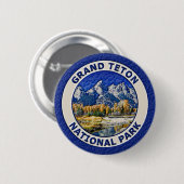 Nationaal park Grand Teton Ronde Button 5,7 Cm (Voorkant /achterkant)