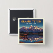 Nationaal park Grand Teton Vierkante Button 5,1 Cm (Voorkant /achterkant)