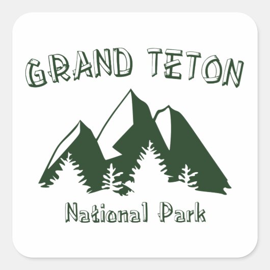 Nationaal park Grand Teton Vierkante Sticker (Voorkant)