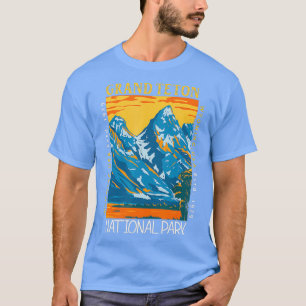 Nationaal park Grand Teton Wyoming Distress Vinta T-shirt