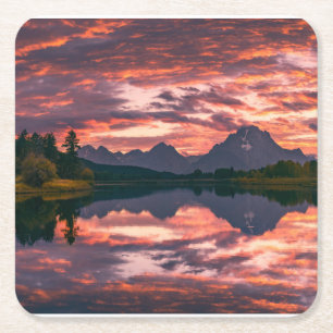 Nationaal park Grand Teton, Wyoming Vierkante Kartonnen Onderzetter