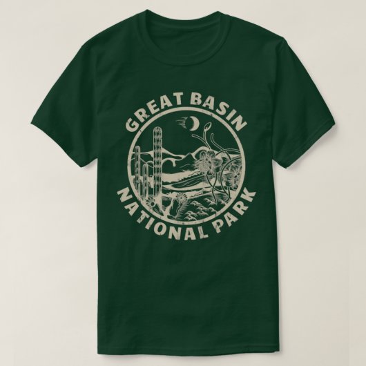 Nationaal park Great Basin Linocut Distress Deser T-shirt (Design voorkant)