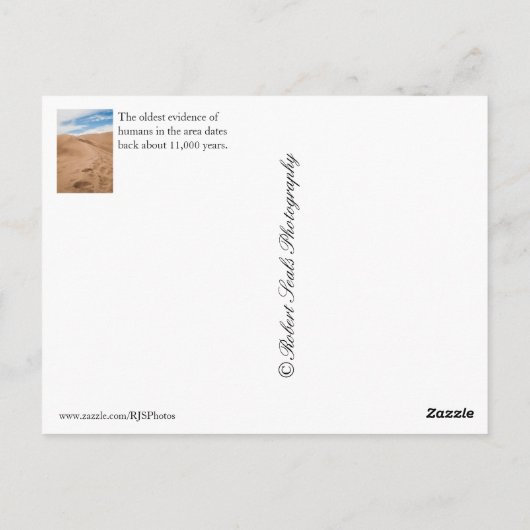 Nationaal park Great Sand Dunes Briefkaart (Achterkant)