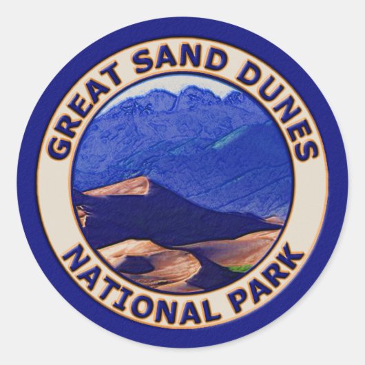 Nationaal park Great Sand Dunes Ronde Sticker (Voorkant)