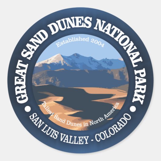 Nationaal park Great Sand Dunes Ronde Sticker (Voorkant)