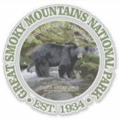 Nationaal park Great Smoky Mountains (beer) Sticker (Voorkant)