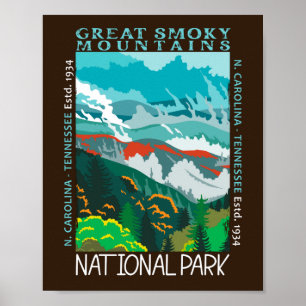 Nationaal Park Grote Smoky Mountains Poster