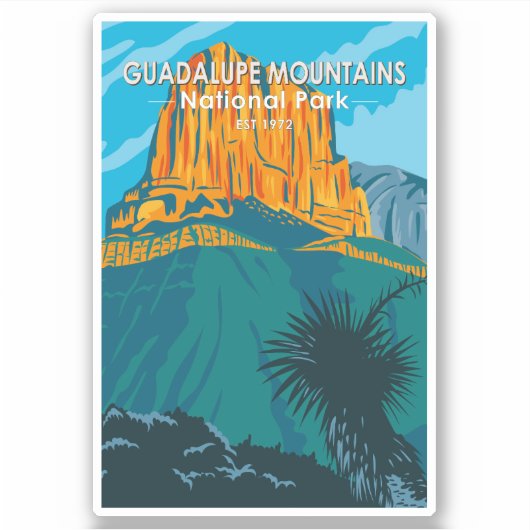 Nationaal Park  Guadalupe Mountains Sticker (Voorkant)