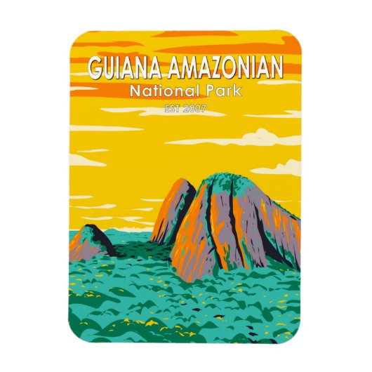 Nationaal Park Guyana Amazonian  Briefkaart Magneet (Verticaal)
