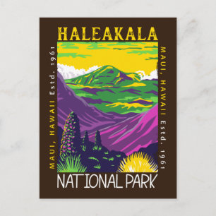 Nationaal park Haleakala Hawaii Verstoorde Vintage Briefkaart