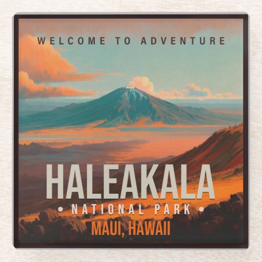 Nationaal park Haleakala Maui Hawaii  Glazen Onderzetter (Voorkant)