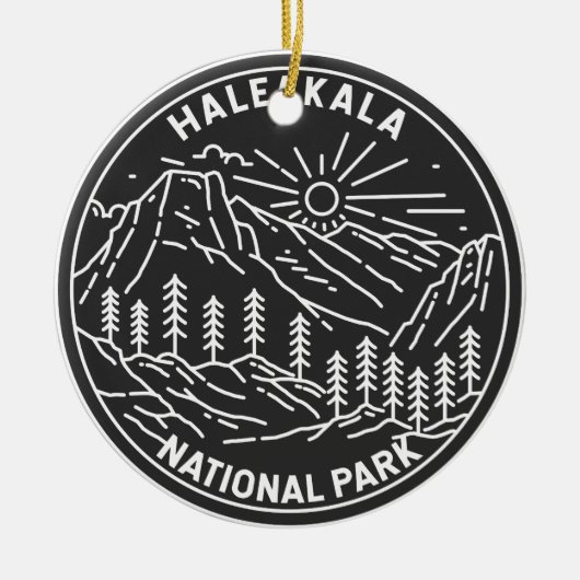 Nationaal park Haleakala monoline Hawaii Keramisch Ornament (Voorkant)