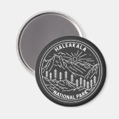 Nationaal park Haleakala  monoline Hawaii Magneet (Voorkant / Achterkant)