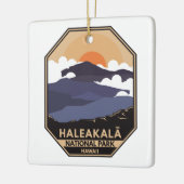 Nationaal park Haleakala Retro Emblem Keramisch Ornament (Links)