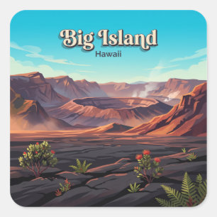 Nationaal park Hawaiʻi Volcanoes Hawaii Vierkante Sticker